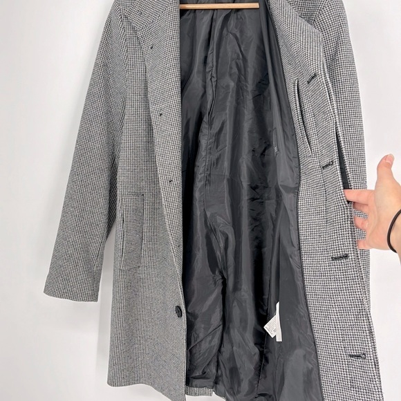 Zara Man Houndstooth Button Front Pea Coat Men’s Size Large - Picture 8 of 13